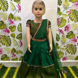 Traditional Jacquard Silk Kids Lehenga