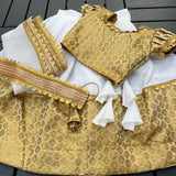 Traditional Jacquard Silk Kids Lehenga