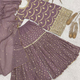 Stylish Embroidered Top Sharara