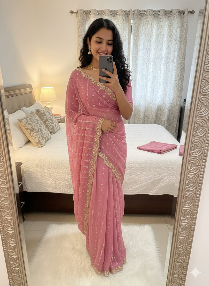 Occasionally Star Georgette Saree