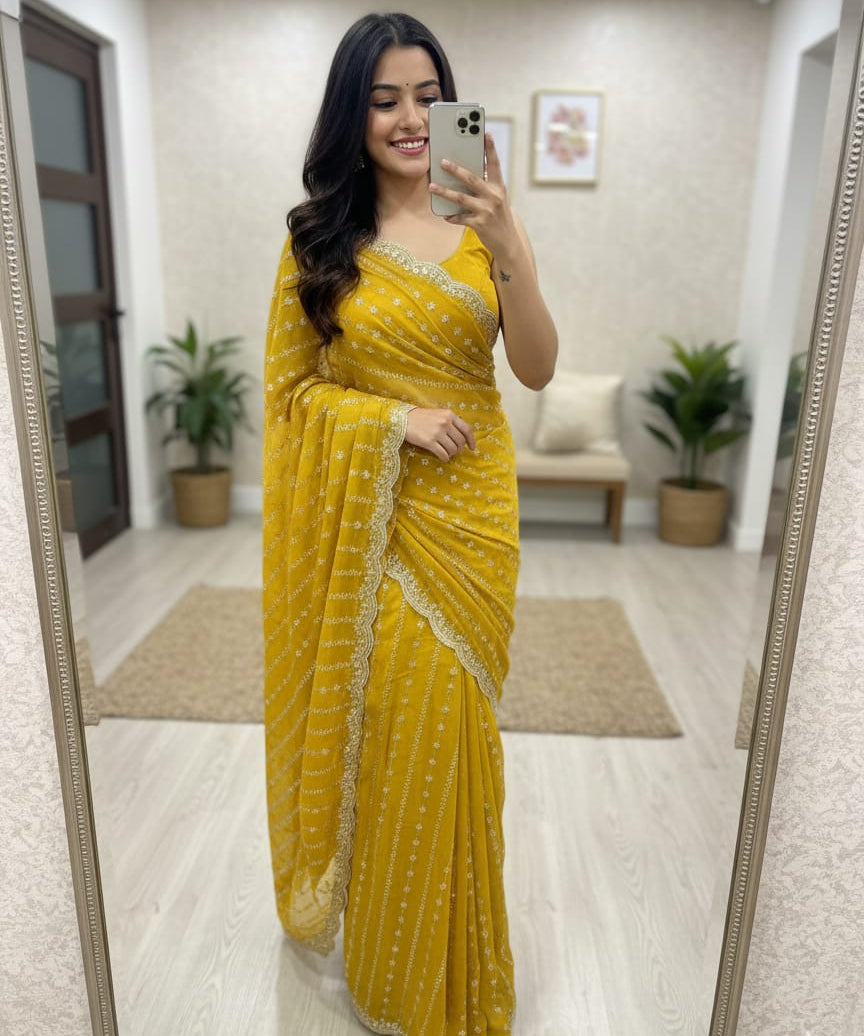 Occasionally Star Georgette Saree