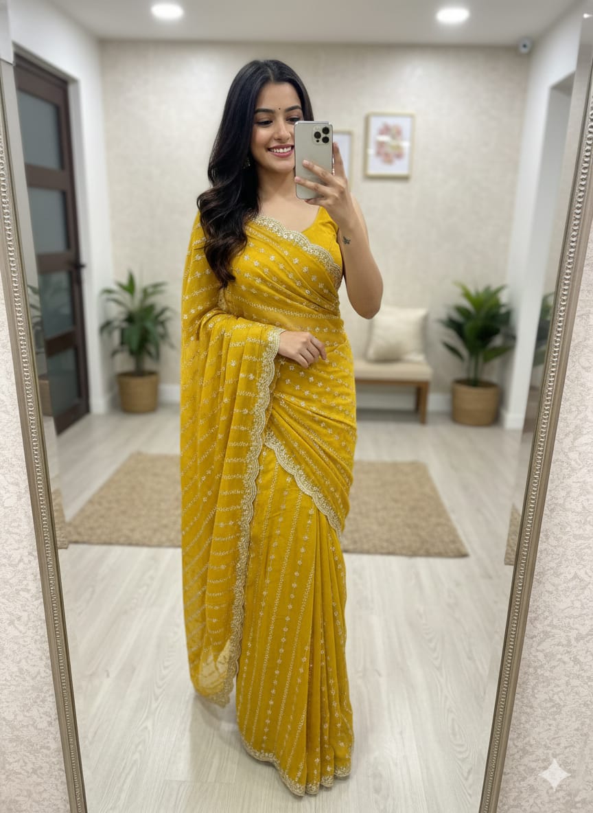 Occasionally Star Georgette Saree