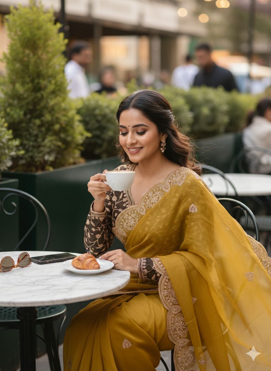 Celebrity Georgette Embroidered Saree