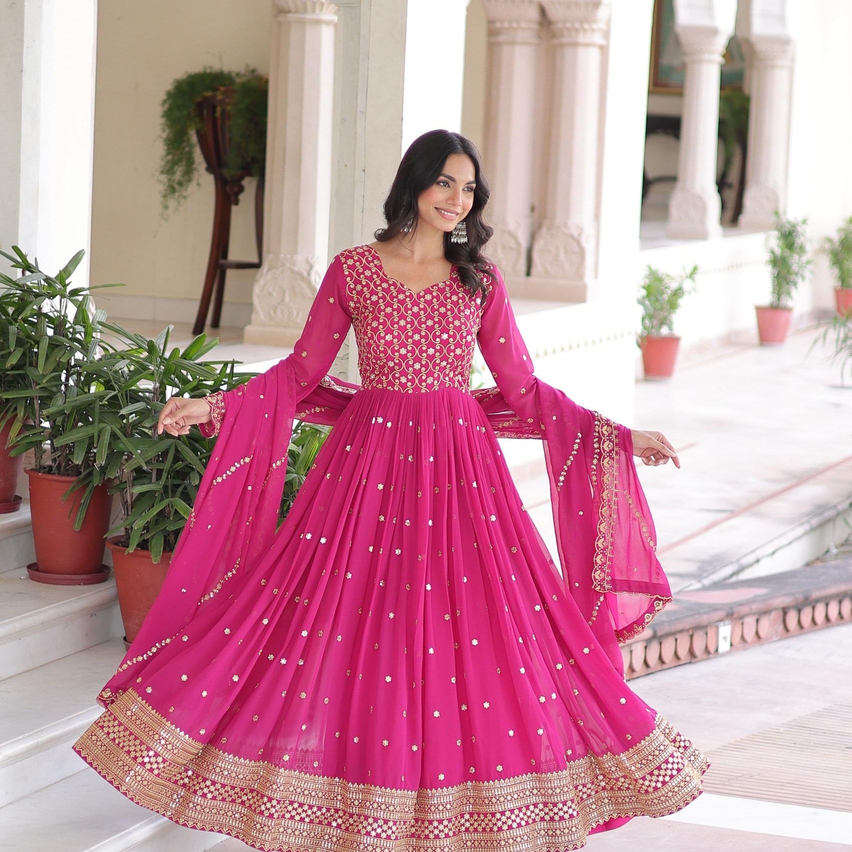 Premium Faux Georgette Anarkali Gown