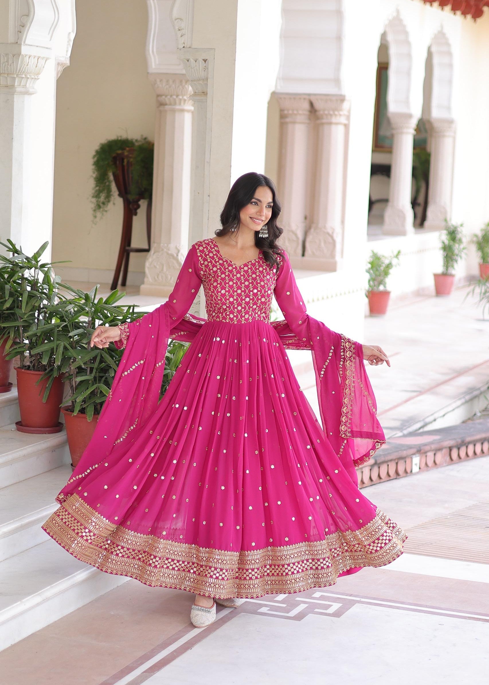 Premium Faux Georgette Anarkali Gown
