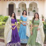 Designer Gold Crush Lehenga Choli