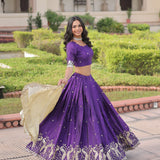 Designer Gold Crush Lehenga Choli