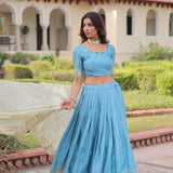 Designer Gold Crush Lehenga Choli