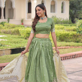 Designer Gold Crush Lehenga Choli