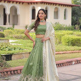 Designer Gold Crush Lehenga Choli