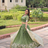 Designer Gold Crush Lehenga Choli