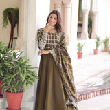 Adorn Vichitra Silk Anarkali Gown