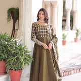 Adorn Vichitra Silk Anarkali Gown