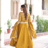 Adorn Vichitra Silk Anarkali Gown