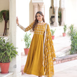 Adorn Vichitra Silk Anarkali Gown