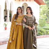 Adorn Vichitra Silk Anarkali Gown