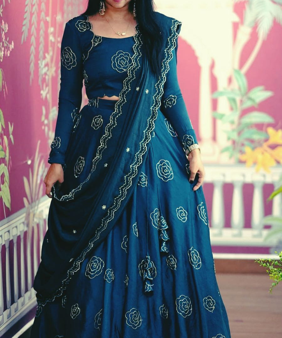 Festive Chinon Sequence Work Lehenga