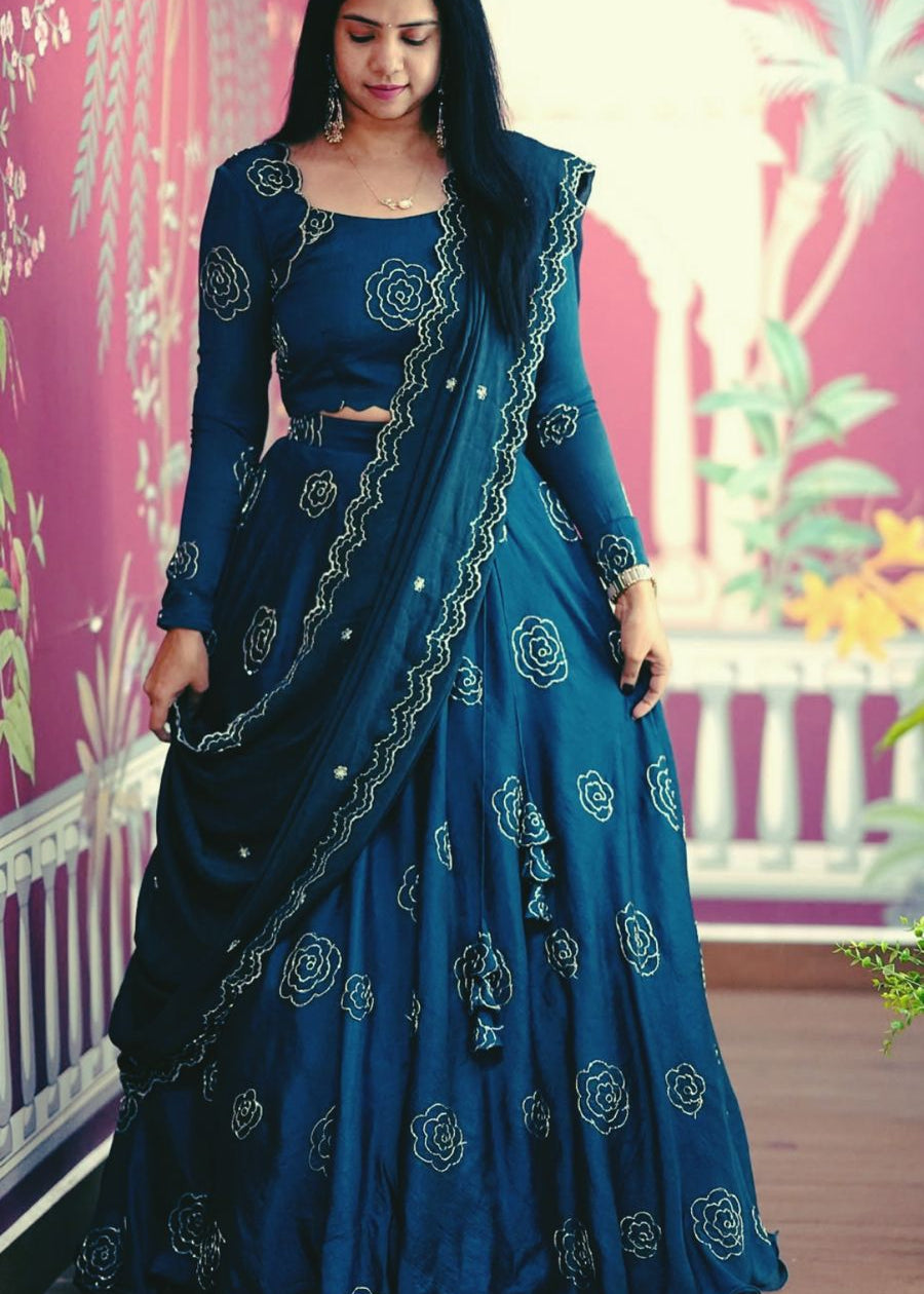 Festive Chinon Sequence Work Lehenga