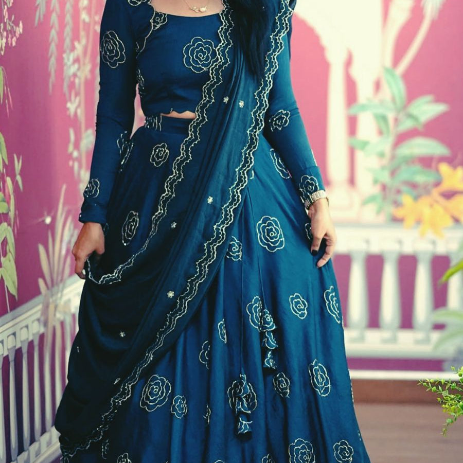 Festive Chinon Sequence Work Lehenga