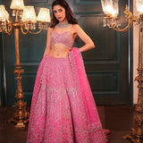 Pink Beautiful Sequence Embroidered Lehenga