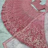 Pink Beautiful Sequence Embroidered Lehenga