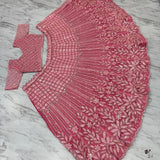 Pink Beautiful Sequence Embroidered Lehenga