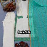 Designer White Gmy Silk Suit