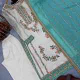 Designer White Gmy Silk Suit