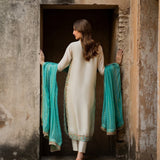 Designer White Gmy Silk Suit