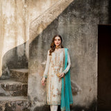 Designer White Gmy Silk Suit