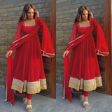 Radish Heavy Blooming Anarkali Gown