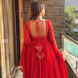 Radish Heavy Blooming Anarkali Gown