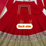 Radish Heavy Blooming Anarkali Gown