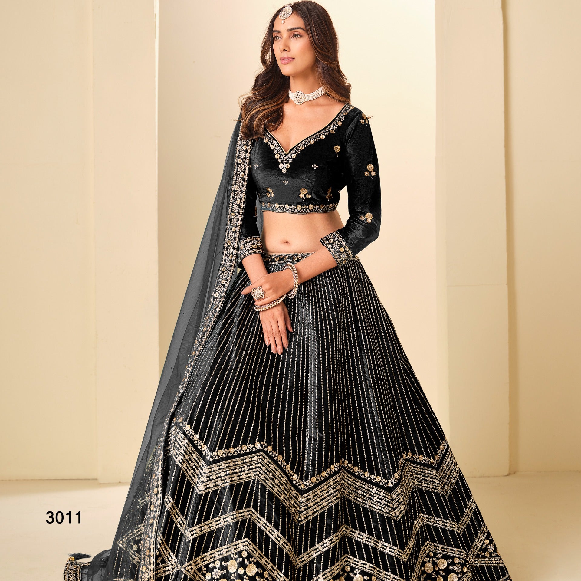 Mehvish Royal Velvet Lehenga Choli