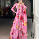 Blooming Floral Print Anarkali Gown