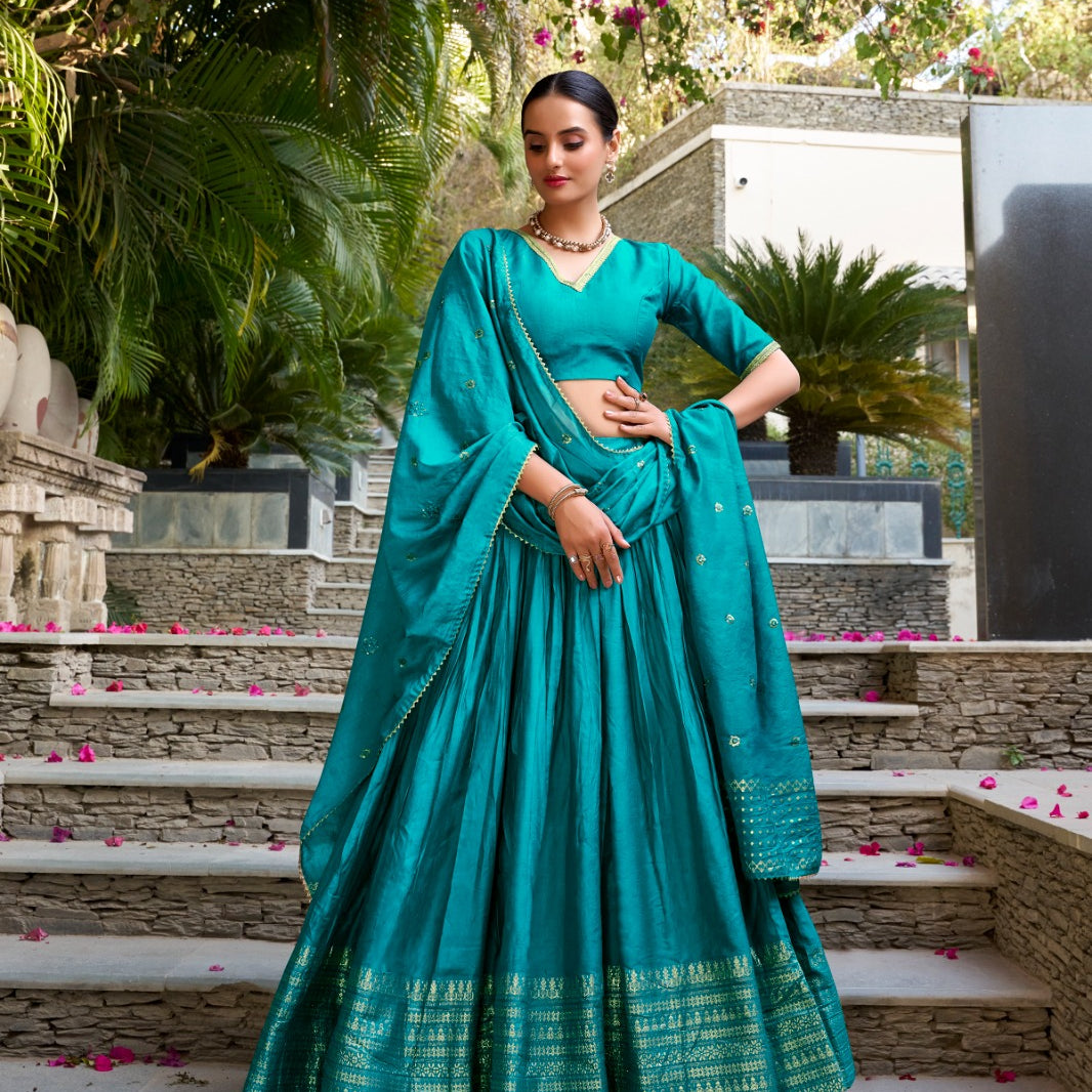 Crafted Traditional Chanderi Lehenga
