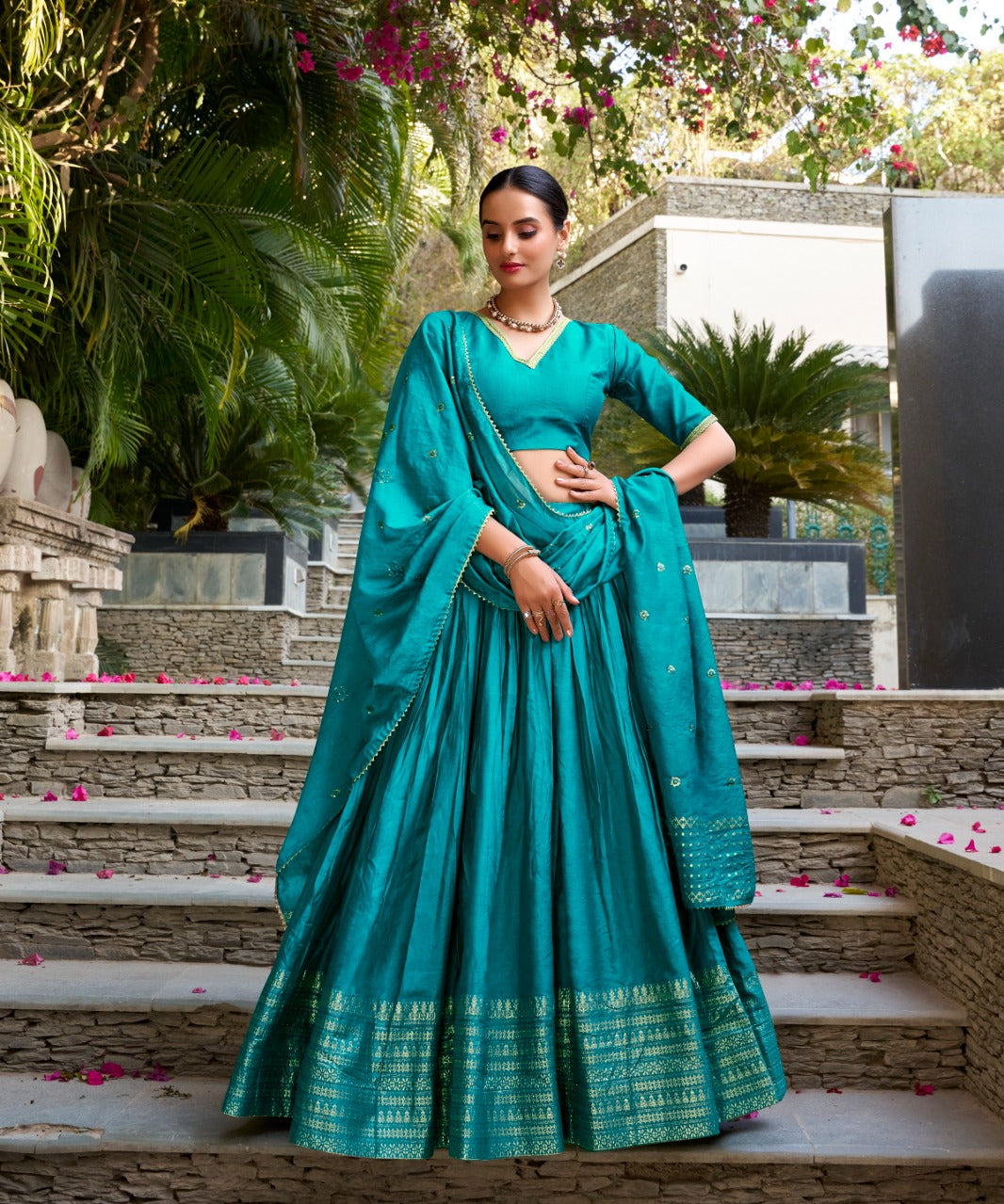 Crafted Traditional Chanderi Lehenga