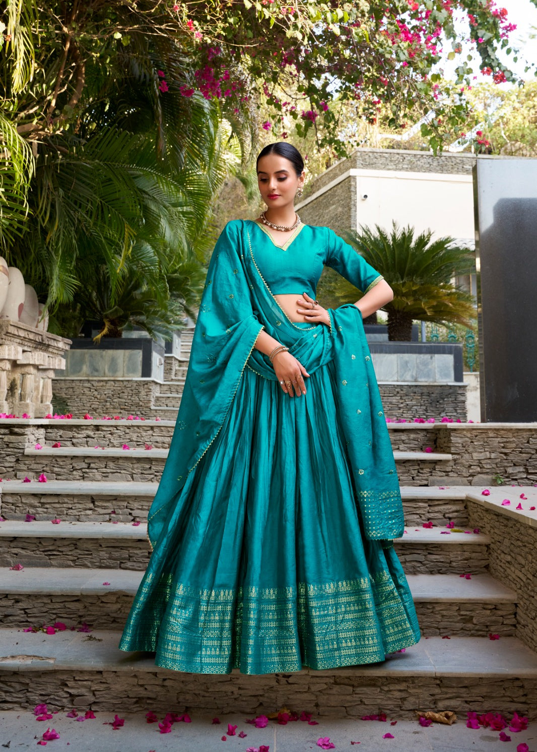 Crafted Traditional Chanderi Lehenga