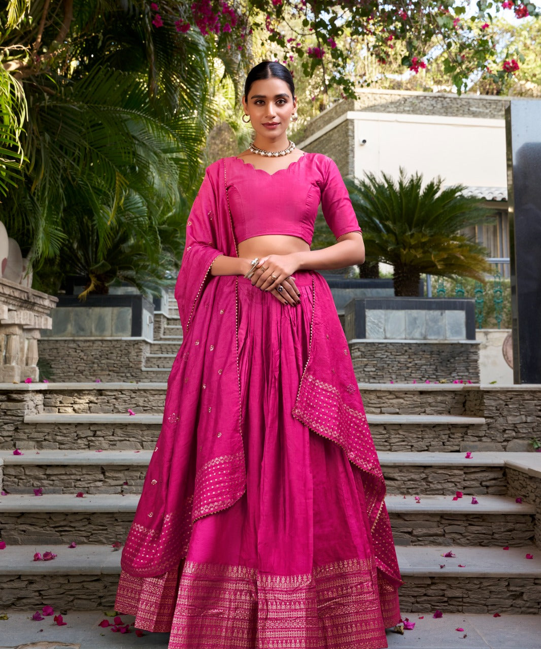 Crafted Traditional Chanderi Lehenga