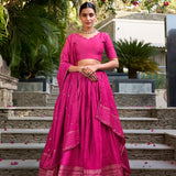 Crafted Traditional Chanderi Lehenga