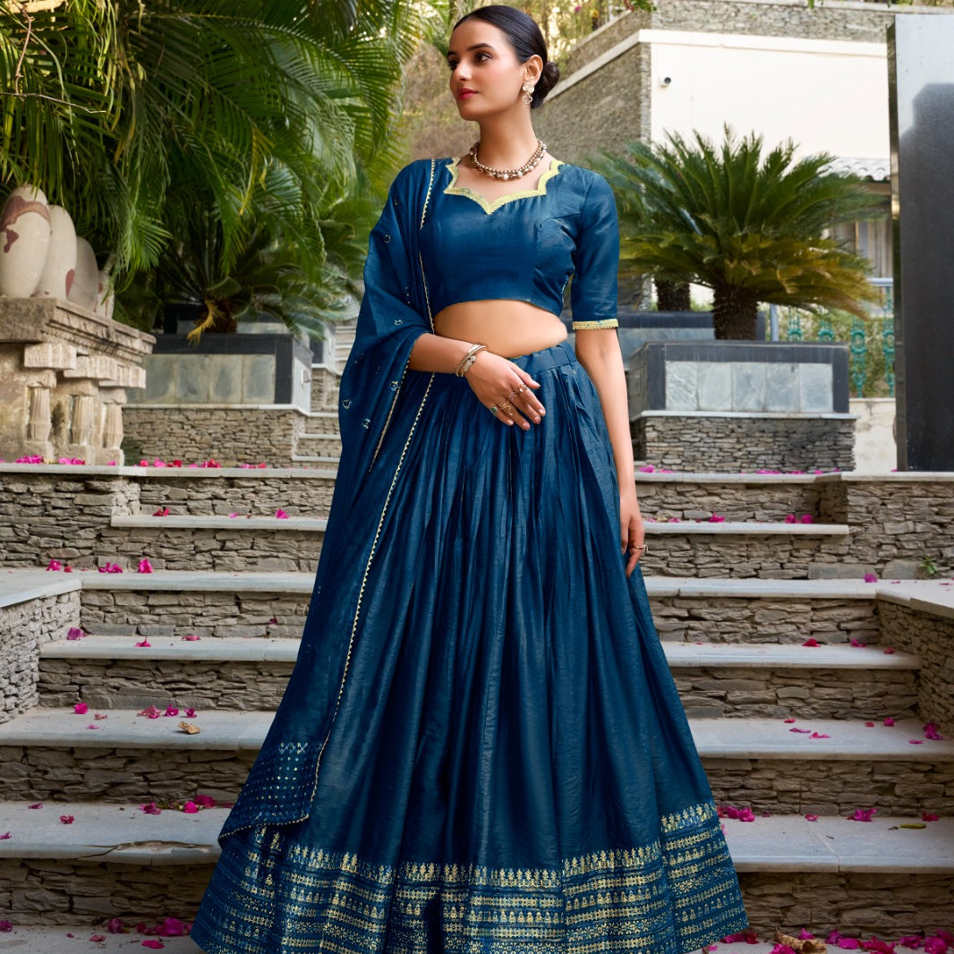 Crafted Traditional Chanderi Lehenga