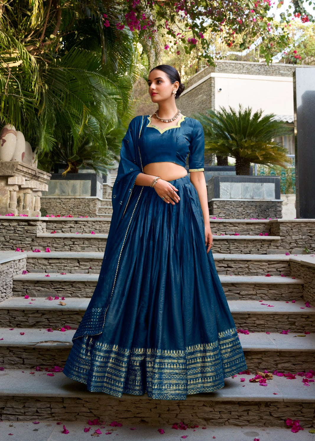 Crafted Traditional Chanderi Lehenga