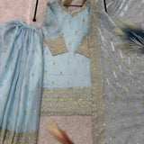 Presenting Designer Silk Top Plazzo