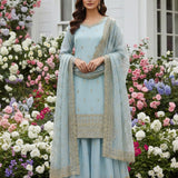 Presenting Designer Silk Top Plazzo