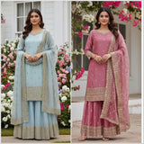 Presenting Designer Silk Top Plazzo