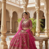 Adron Pink Embroidered Lehenga