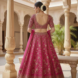 Adron Pink Embroidered Lehenga