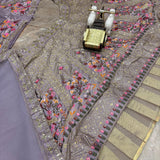 Fusion Purple Embroidered Lehenga