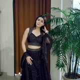 Black Beautiful Sequence Lehenga