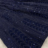 Stylish Dark Blue Embroidered Lehenga